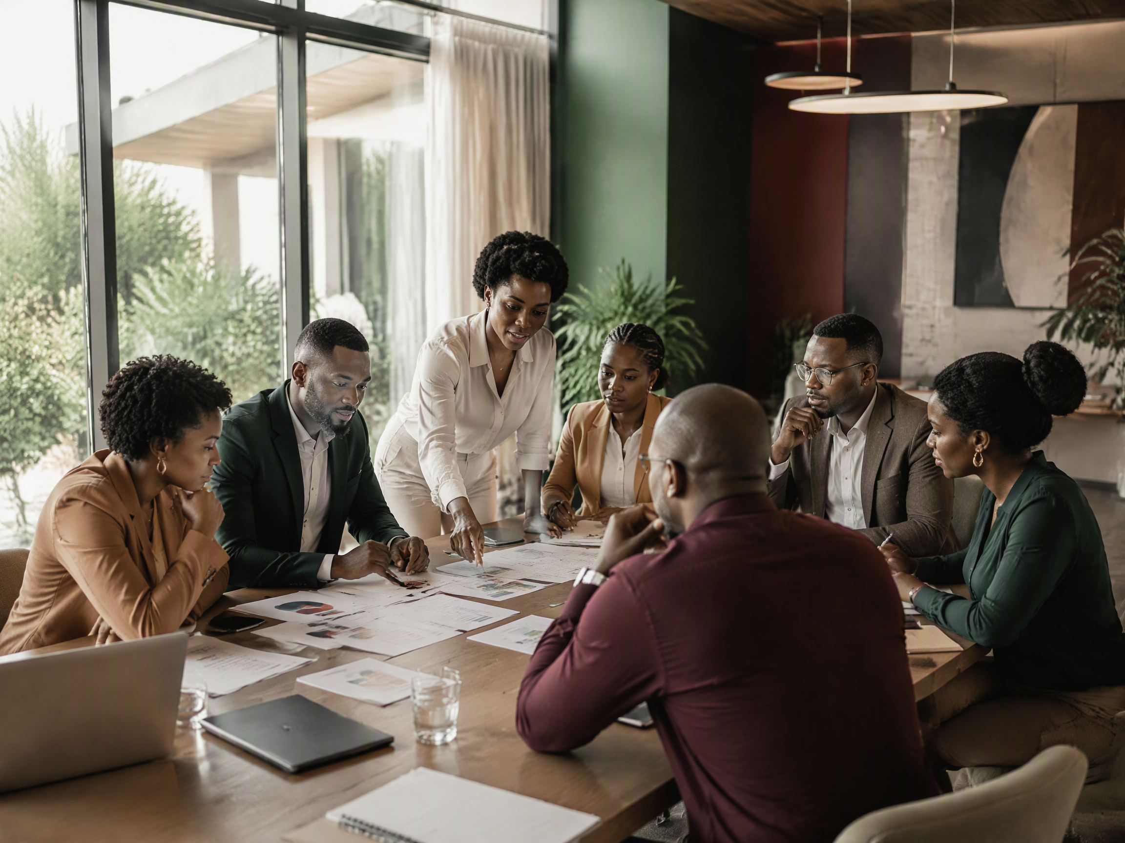 Cadres africains travaillant ensemble pendant un Executive Certificate.